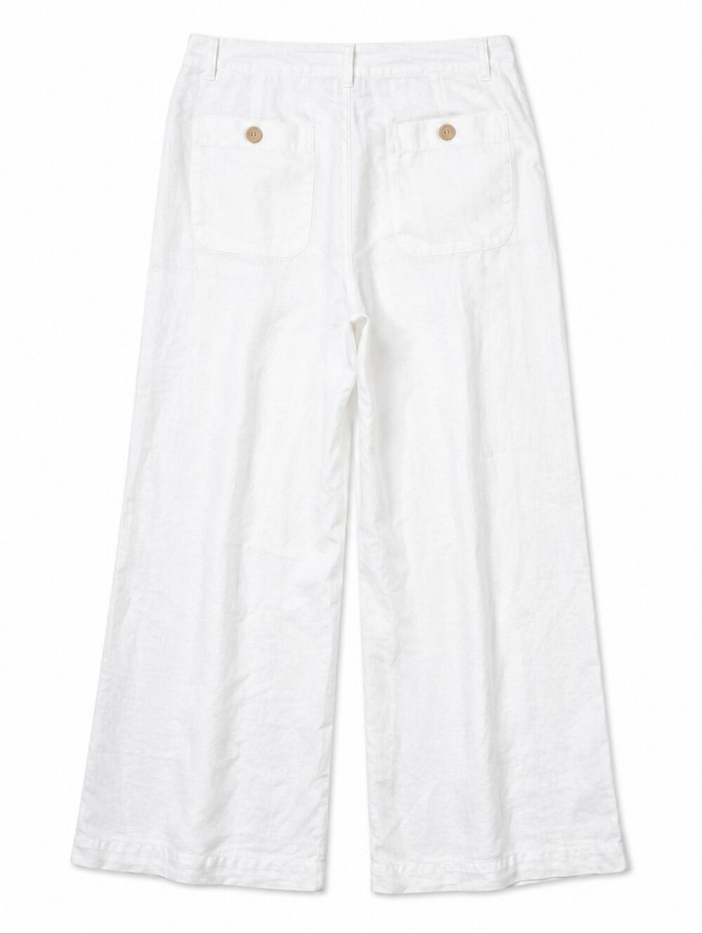 Derek Heart White Linen Blend Wide Leg Pants Relaxed Beach Drawstring Button 8 - Picture 3 of 16